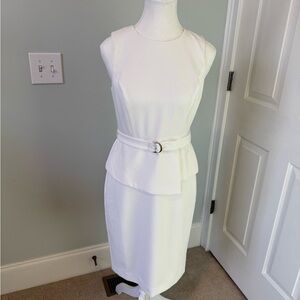 Brand NWOT WHBM Ecru Sleeveless Dress 4P